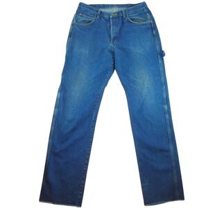 Red Kap Size 36x37 Carpenter Jeans Straight‎ Leg Work Pants Blue Denim Med. Wash